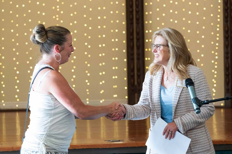 Valley Elementary PTO President Tara Gill accepts a $10,023 Grant Award to fund the Art Start program at Valley Elementary for the 2026-2027 school year.